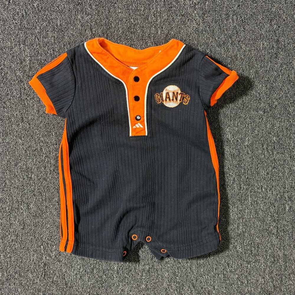 Vintage Y2k Adidas San Francisco Giants Mlb Baseball Baby One Piece 6-9 Months